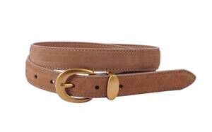 NEW MOST WANTED women's classic suede belt in camel